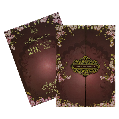 Deep Brown Padded Invitation-KVN06830