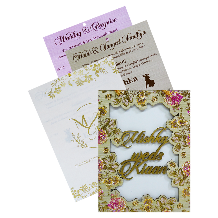 Light Lime Green MDF Invitation-King of Cards