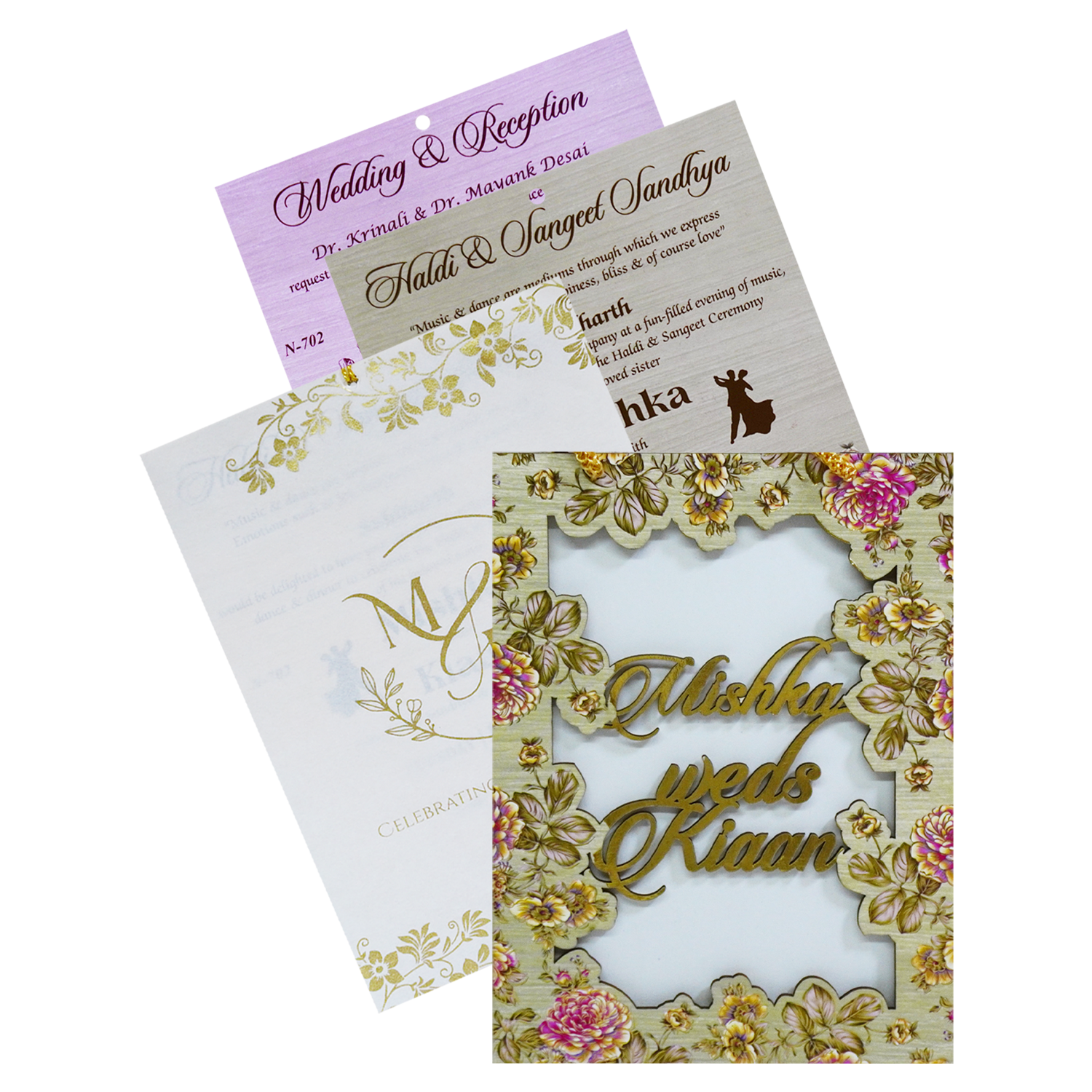 Light Lime Green MDF Invitation-KVN07020