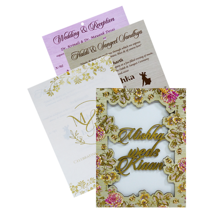 Light Lime Green MDF Invitation-KVN07020