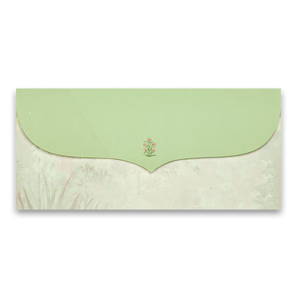 Green Floral Jharokha Money Envelope - KRCE7020