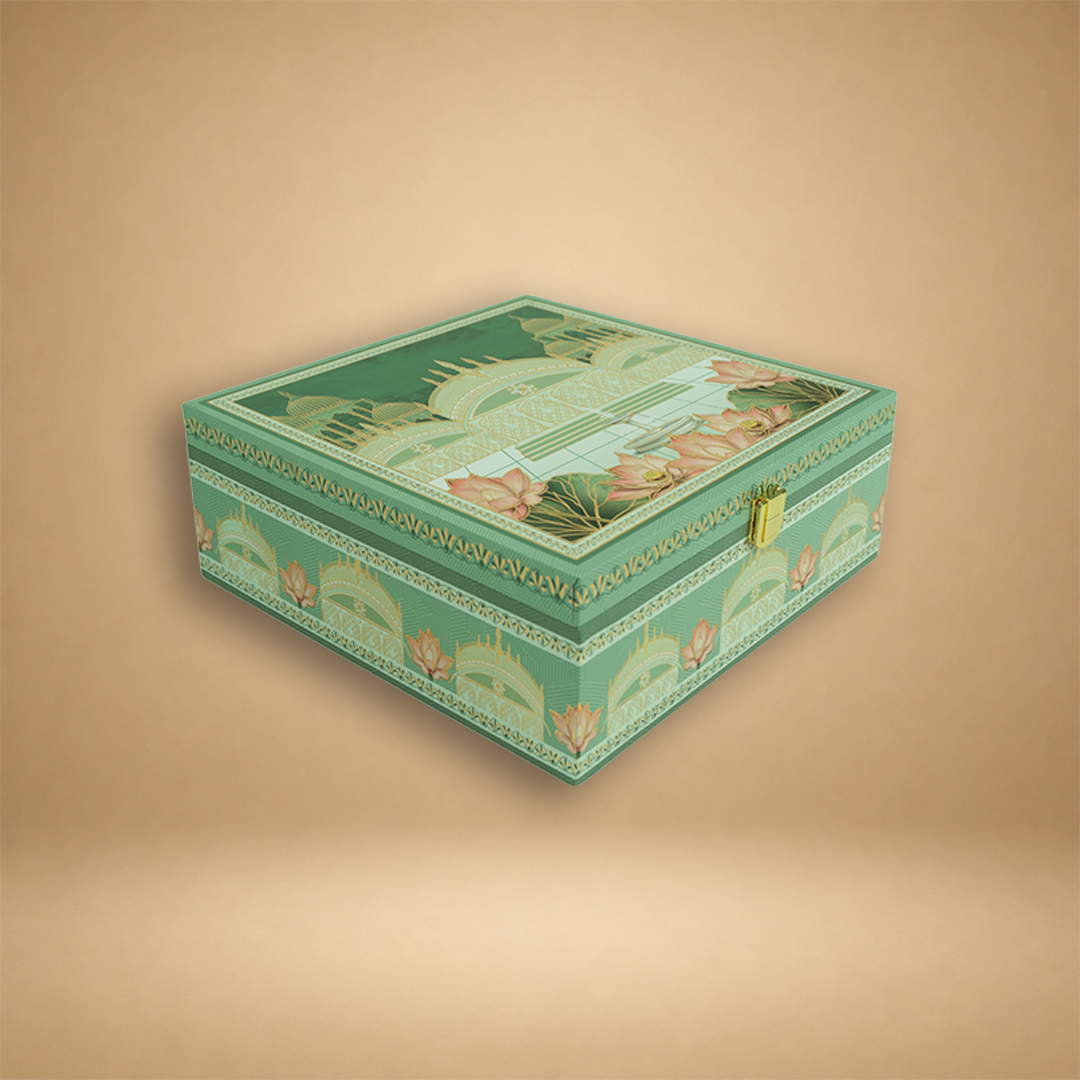 Green Lotus Royal Palace Luxury Sweet Jar Box - KBX27018