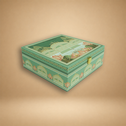 Green Lotus Royal Palace Luxury Sweet Jar Box - KBX27018