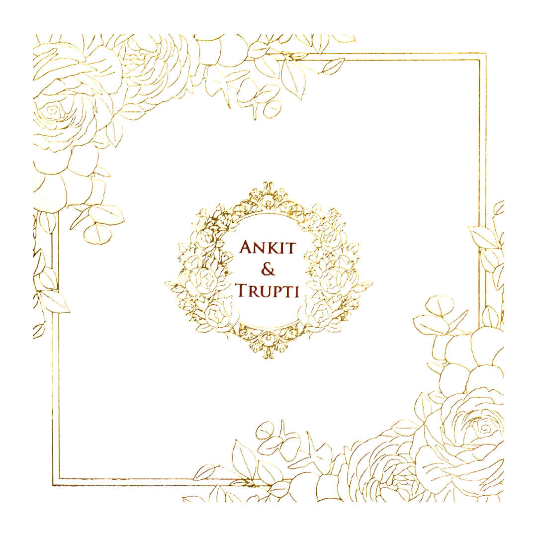 White Floral Minimalist Wedding Card-KPR06600