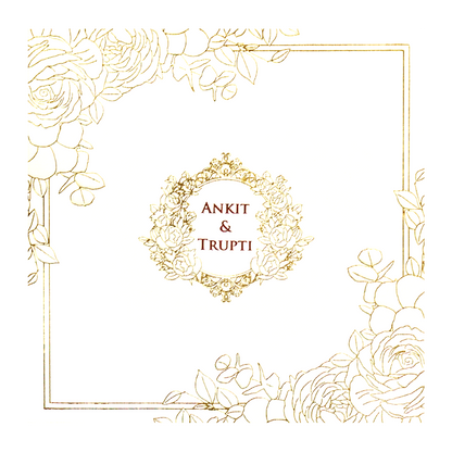 White Floral Minimalist Wedding Card-KPR06600
