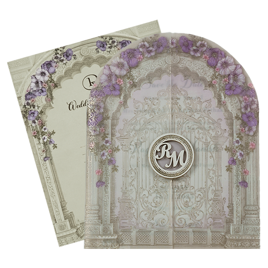 Lavender Floral Wedding Card-KSI64700
