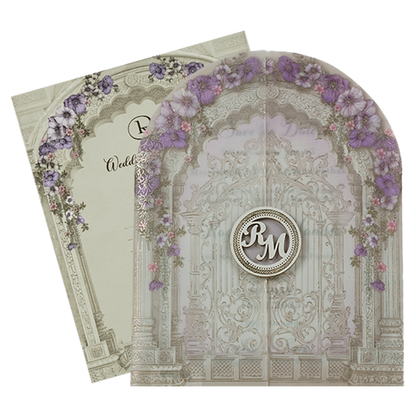Lavender Floral Wedding Card-KSI64700