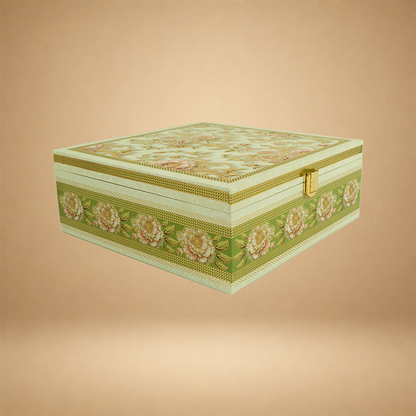 White Elegant Floral Luxury Sweet Jar Box - KBX27017