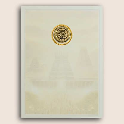 Cream Lord Balaji Padmavathi Door Style Invitation - KNAR2411