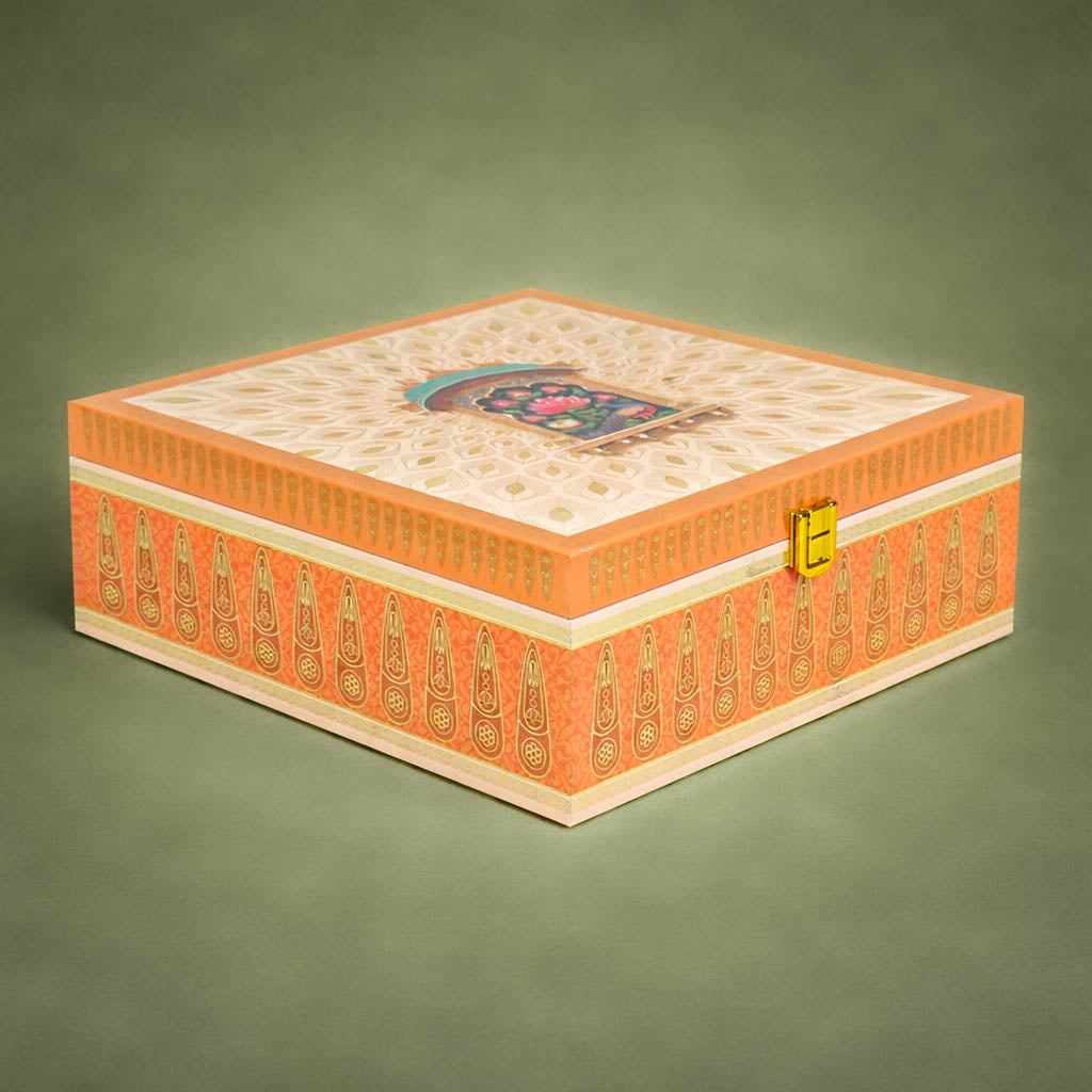 Elegant Orange Lotus Luxury Sweet Jar Box-KBX10107