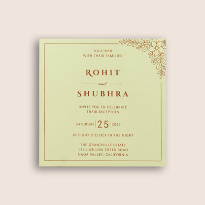 Maroon Floral Door Style Invitation Card - KJP25180