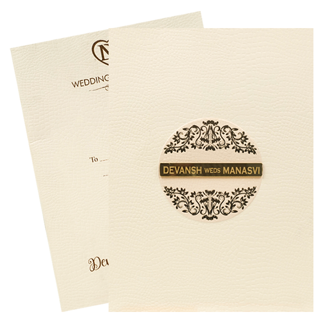 Pink Elegant Gold Circle Wedding Card-KSI64660