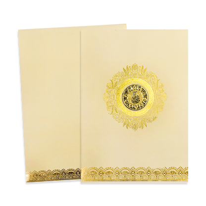 Cream Metallic Gold Foiling Wedding Card-KNCM16CGM