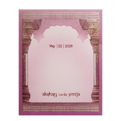 Lavender Royal Bride Groom Arch Wedding Invitation Card-King of Cards