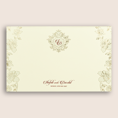 White Embossed Floral Marriage Card - KPR010310