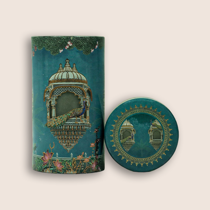 Blue Peacock Palace Return Tin Gift-GNT9909