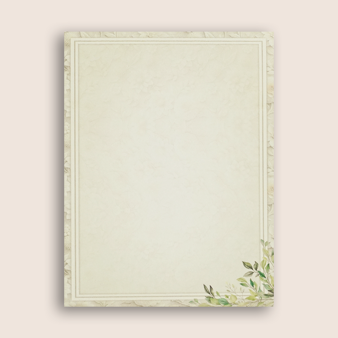 Grey Leaf Pattern Wedding Card - KNKC4093