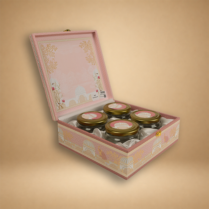 Elegant Pink Floral Jharoka Luxury Sweet Jar Box - KBX27019