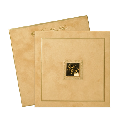 Check out Luxury Gold Square Padded Wedding Card at best price. ✅WhatsApp Support ✅Express Delivery. | King of Cards.