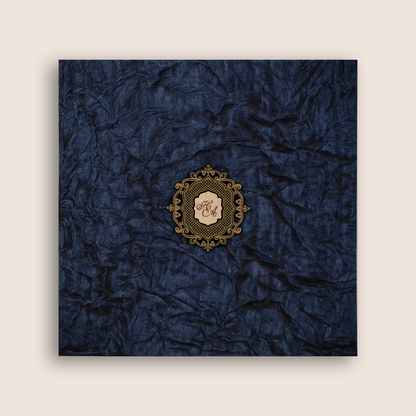 Classic Blue Handmade Paper Invitation Card - KPR07390