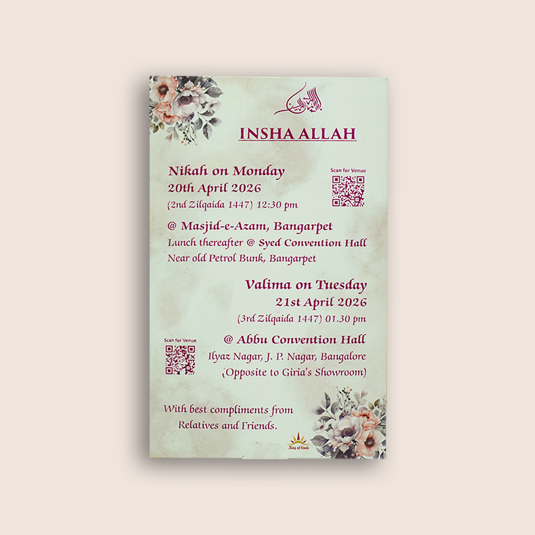 Grey Floral Bride Groom Slide Invitation Card - KNKSP757