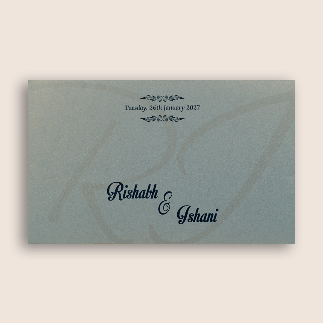 Dark Blue Handmade Paper Marriage Card - KPR07430