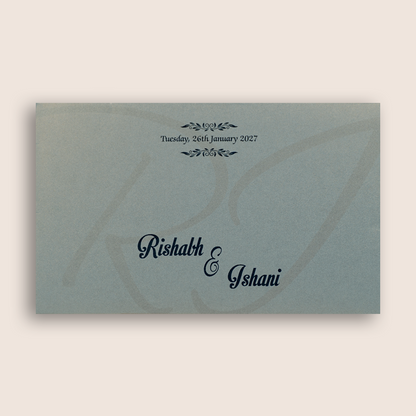 Dark Blue Handmade Paper Marriage Card - KPR07430