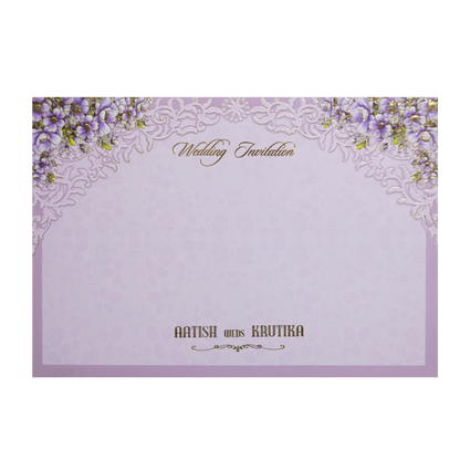 Lavendar &amp; Gold 3D Hindu Wedding Ceremony Card-KMMEX8200