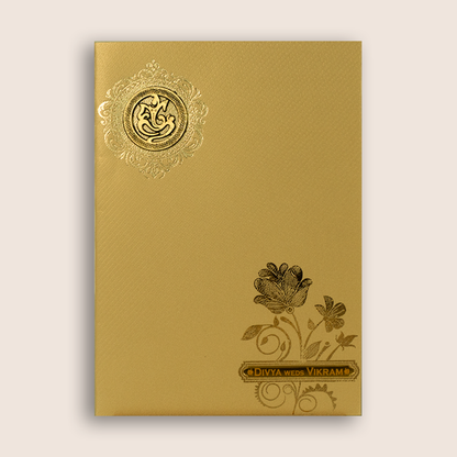 Gold Floral Invitation Card-KNKTG030
