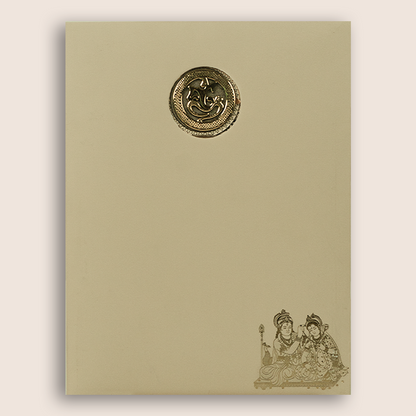Peach Lord Karthikeya Valli Wedding Card - KNRR8710B
