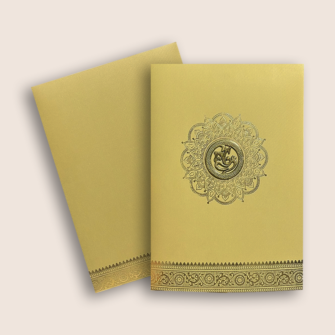 Gold Floral Mandala Design Wedding Card - KNCM026GG