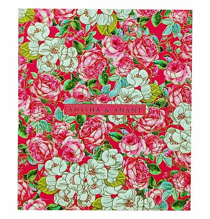 Pink Roses And Colourful Peacocks Ultra Premium Wedding Card-KNKUP033-King of Cards