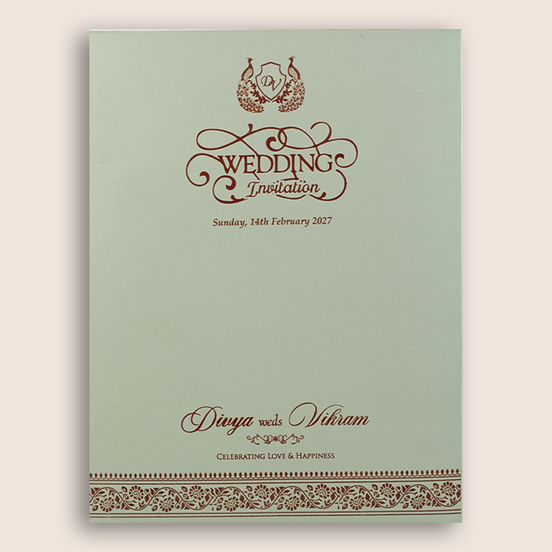 Grey Floral Wedding Invitation - KNRR7073G