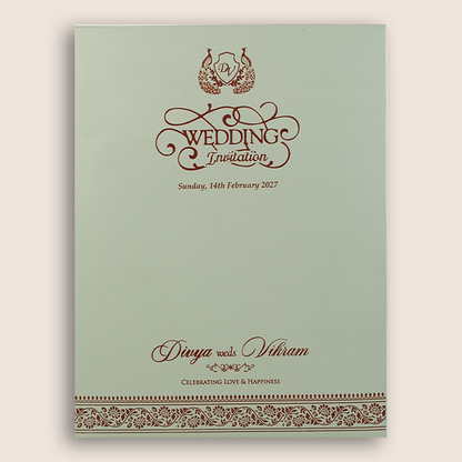 Grey Floral Wedding Invitation - KNRR7073G