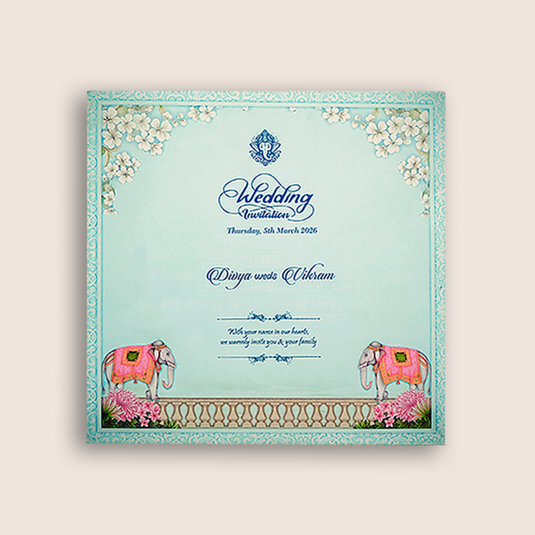 Blue Temple Wedding Invitation - KNKD8112