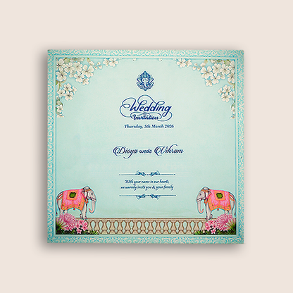 Blue Temple Wedding Invitation - KNKD8112