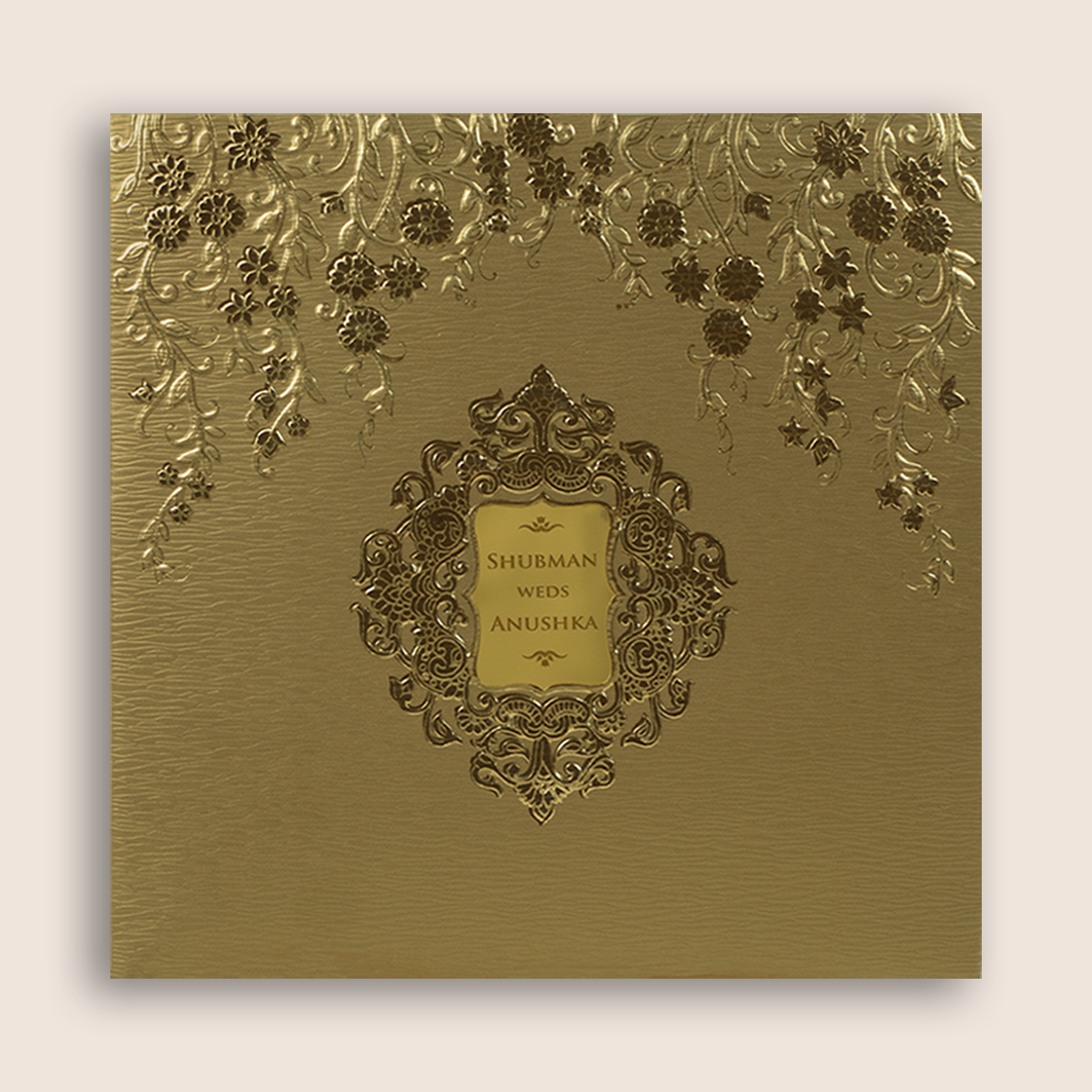 Gold Embossed Floral Wedding Invitation - KRB10121