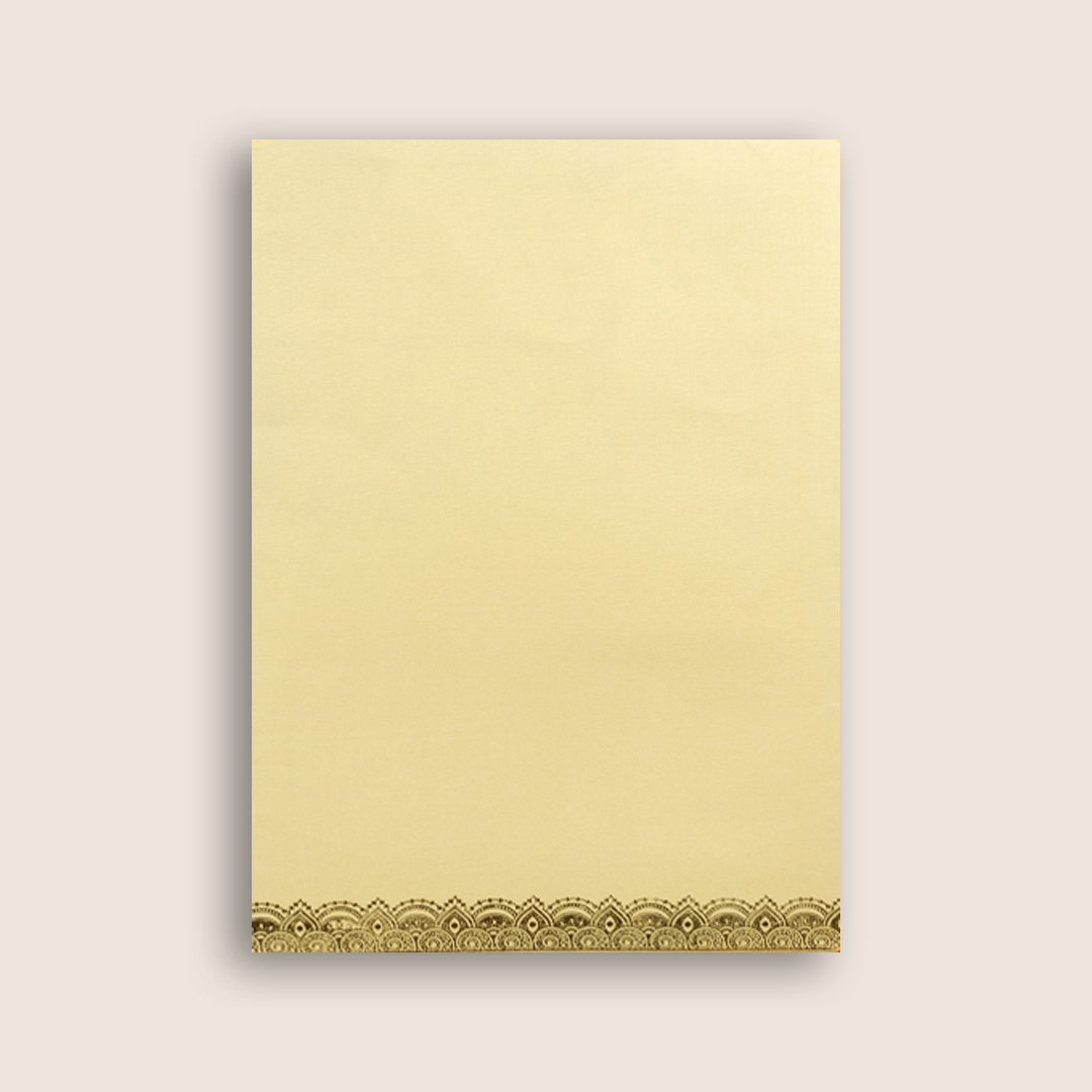 Cream Gold Floral Wedding Card - KNCM16CG