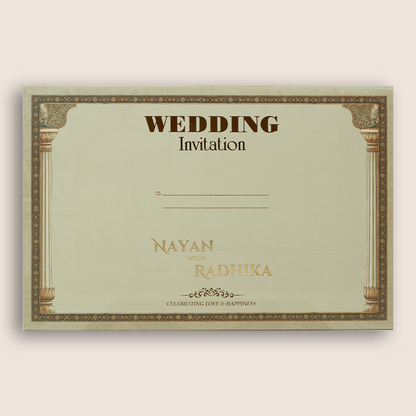 Sandal Floral Bride Groom Padded Wedding Invitation - KSH18090
