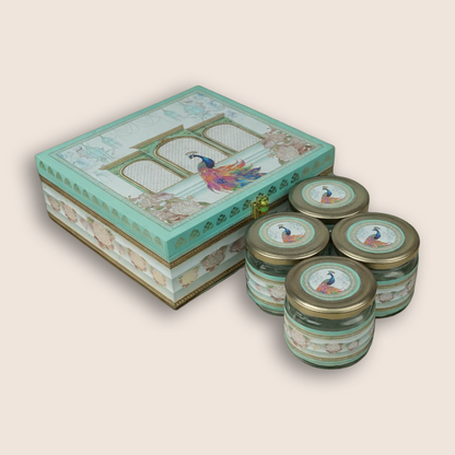 Pastel Blue Peacock Luxury Sweet Jar Box-KBX10101