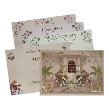 Pastel Palace Padded Wedding Card-KSH72660