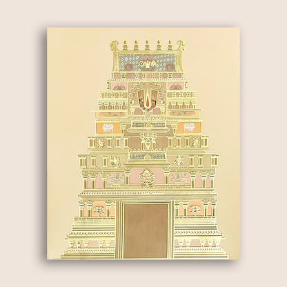 Cream Padded Temple Arch Wedding Card- KVR104