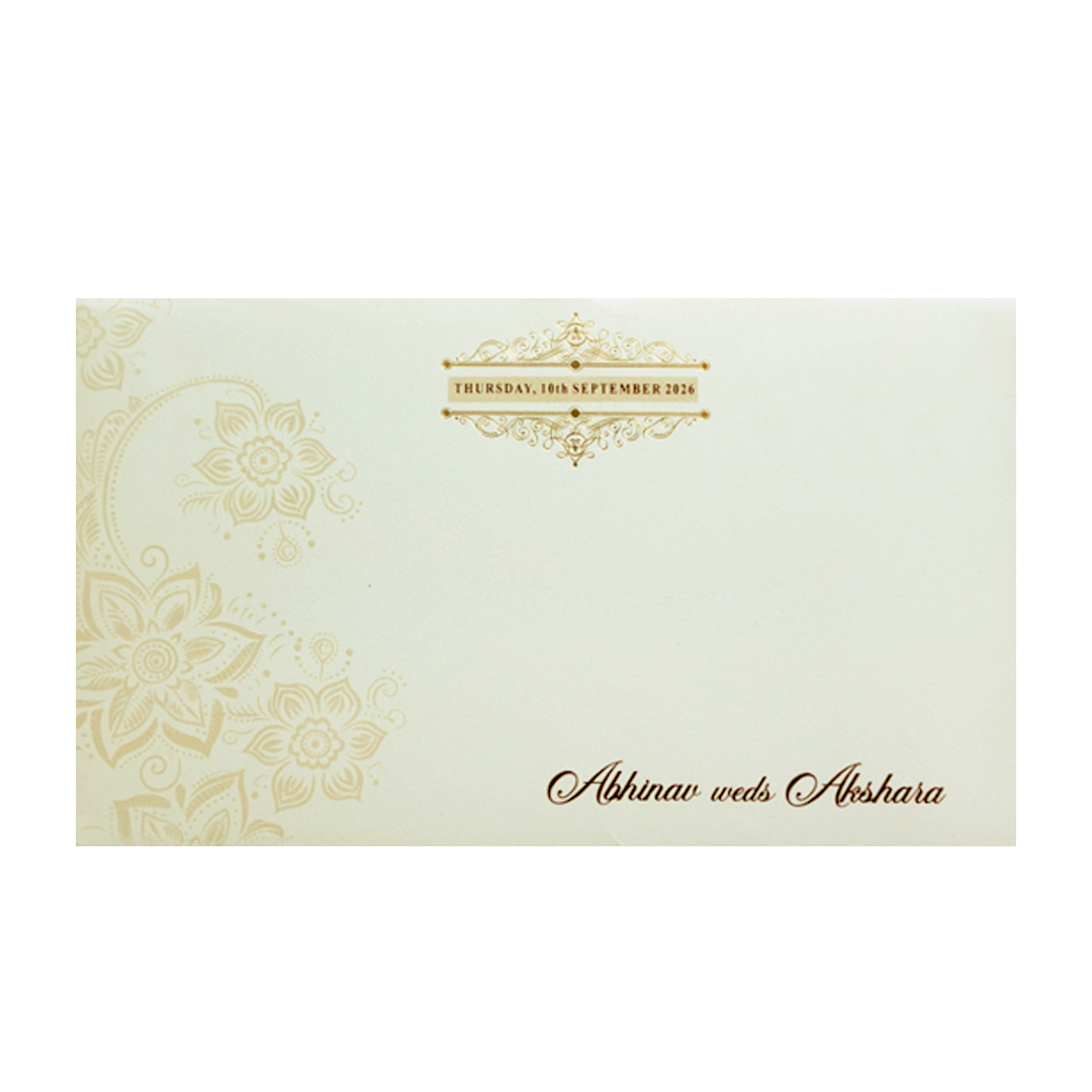 Mint Grey Mandala Border Wedding Invitation Card-KPR24540