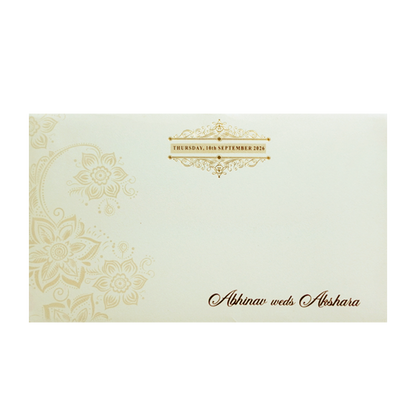 Mint Grey Mandala Border Wedding Invitation Card-KPR24540