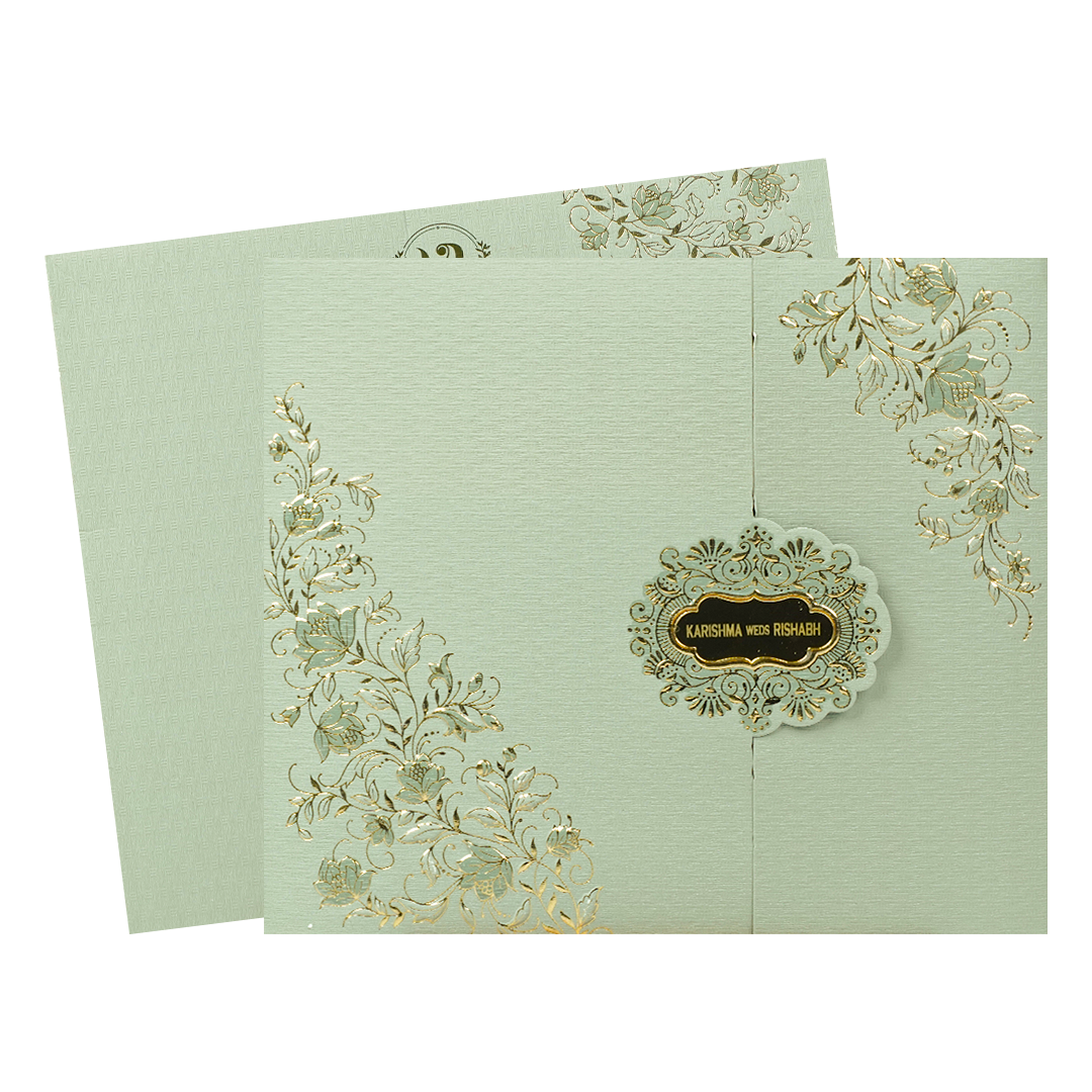 Green Leaf Wedding Card-KSI64910