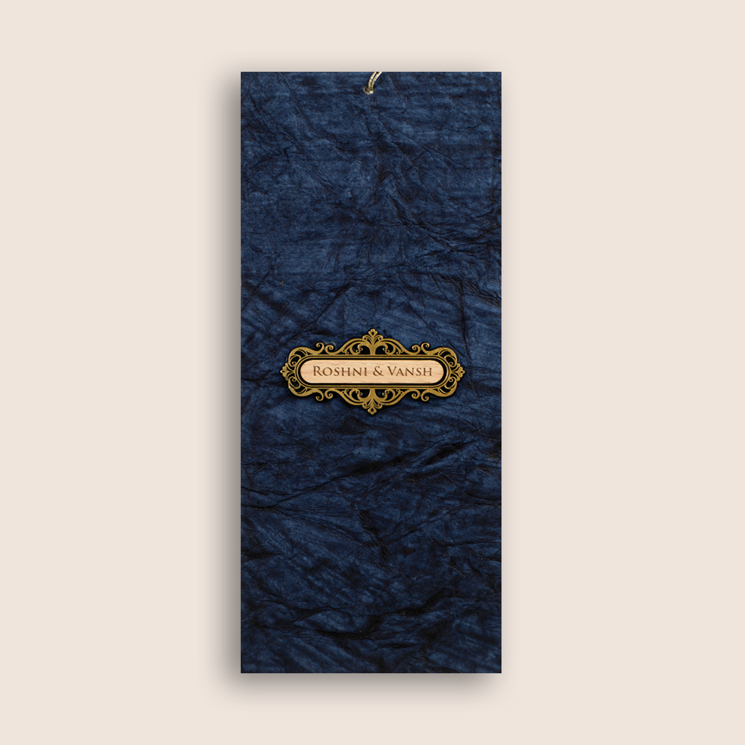 Blue Handmade Paper Invitation Card - KPR07470