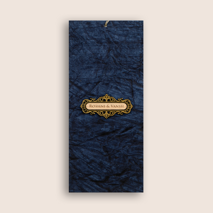 Blue Handmade Paper Invitation Card - KPR07470