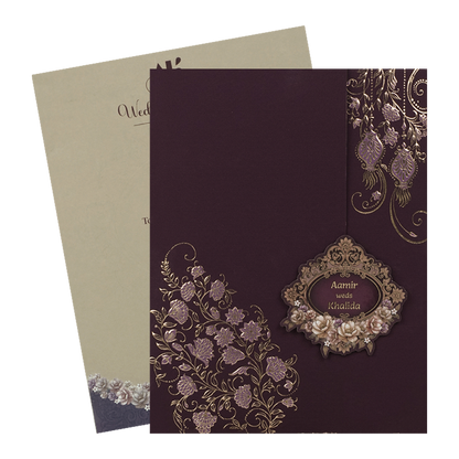 Purple Floral Wedding Card-KSI65020