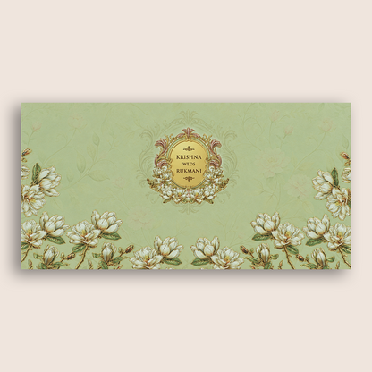 Pastel Green Floral Wedding Card - KJTS1933