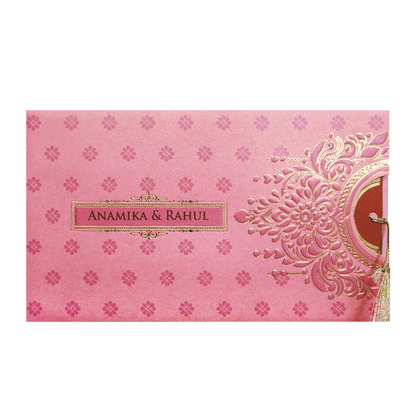 Pink Gold Mandala Cutout Wedding Card-KPR06350